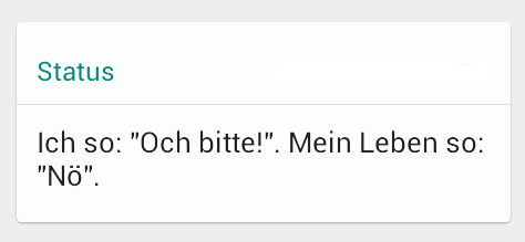 WhatsApps-Status-Spruch Leben