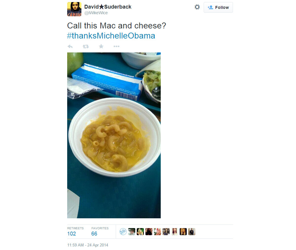 Tweet Schulessen Mac and Cheese