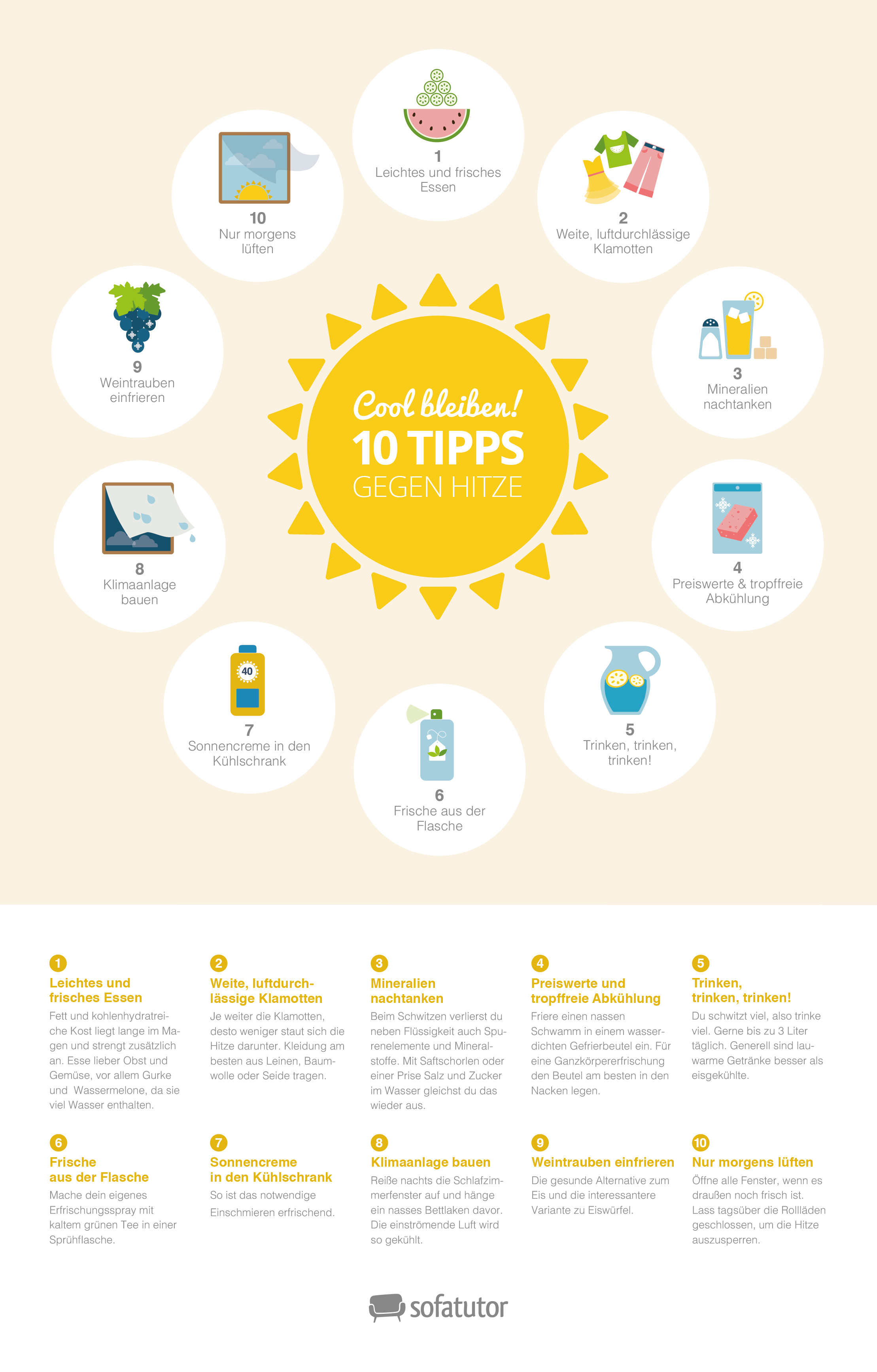 10 Tipps gegen die Hitze